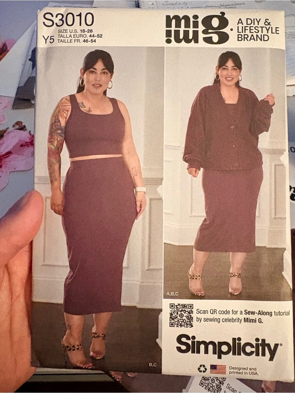 BN UNCUT SIMPLICITY 3010 Y5 PLUS SIZE CARDIGAN TANK TOP & SKIRT SEWING PATTERNS